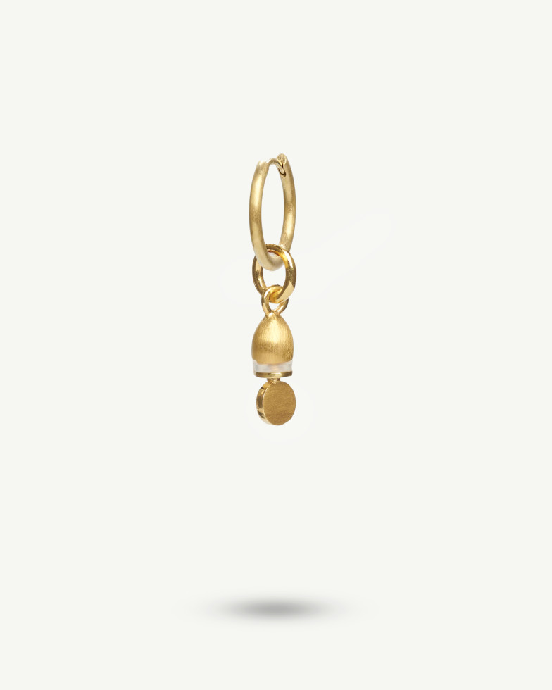Моно сережка Пішак - Позолота Жовта